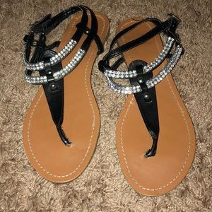 Rhinestone flip flops